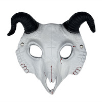 Masque de crâne de chèvre avec cornes, masque Baphomet, masque de bélier, masque de démon croix gothique, masque de cosplay pour fête d'Halloween et accessoires de maison hantée
