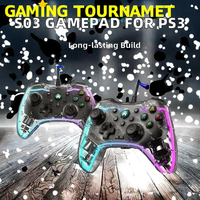 Manette de jeu filaire S03 pour PS3 Android TV pour Nintendo Switch PC Double moteur de vibration Lumière RVB Nano gyroscope Fonction de direction
