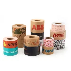 Customizable Reinforced Water Recyclable Activated Gummed Kraft Paper Tape For Heavy Duty Secure Packing Shipping