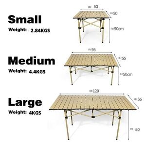 Table pliante portable en acier au carbone, design moderne pour la salle à manger, la cuisine, l'école, l'atelier, le mobilier d'extérieur - Product Image 3