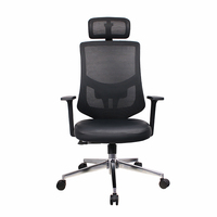 Chaise de bureau ergonomique, siège en cuir pu, à dossier haut, maille, pour bureau