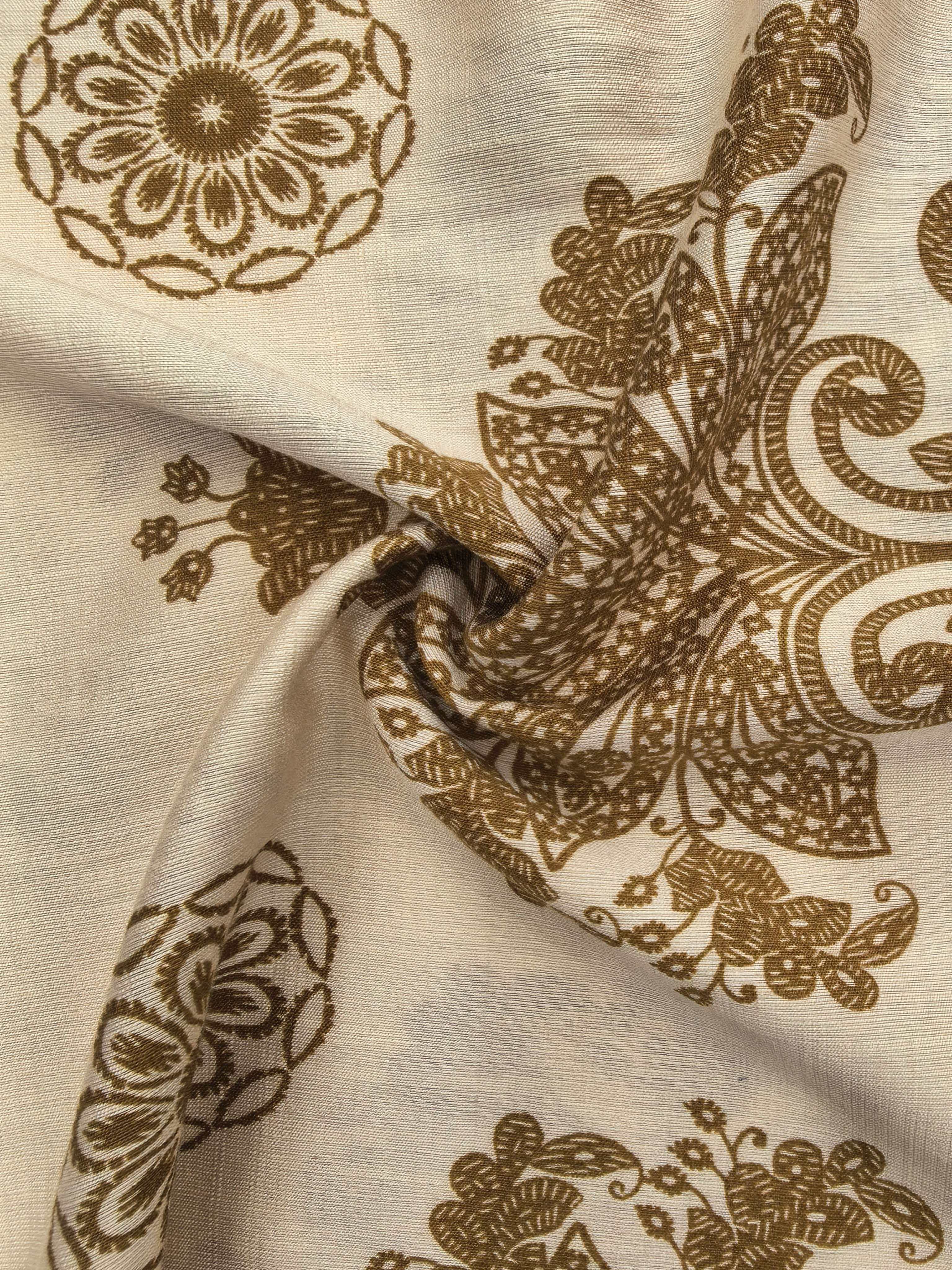 120gsm 80% Rayon 20% Nylon Stretch Indian Mughal Watermark Border Print Woven Fabric for Girls