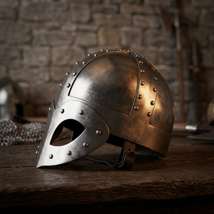 Casque de guerrier viking médiéval en acier antique, armure médiévale en acier, casque viking poli, casque en métal - Product Image 3