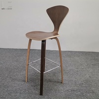 Nordique Moderne Silla De Bar Contreplaqué Tabouret De Bar En Bois Massif Norman Cherner Chaise Haute En Bois Comptoir Tabouret De Bar pour La Cuisine
