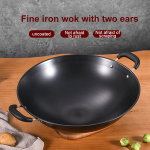 Wok chinois poli de haute qualité, en fer, portable, capacité 20L, pour cuisinières à gaz et à <span class=keywords><strong>induction</strong></span> - Product Image 5