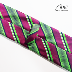 Custom Polyester <strong>Tie</strong> with <strong>Green</strong> Rose Red Stripes for Men's Casual <strong>and</strong> Formal Wear for Wedding Occasions - Product Image 4