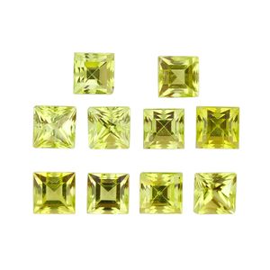 Piedra preciosa de peridoto natural YASHEE, corte cuadrado de 3x3 mm, calidad AA+ para la fabricación de joyas - Product Image 1