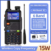 BF UV-5RH layar senter tipe-c Bao Feng 2Way UHF/VHF Radio Walkie-talkie dengan 999 saluran komunikasi Radio profesional