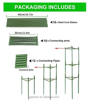 Piquets réglables en plastique pivoine Pack métal plante Support anneau jardin treillis pieu tomate spirale Cages vert maison kits
