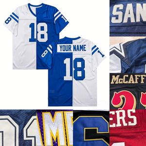 Вышитая футболка для американского футбола высокого качества, сшитая по технологии League Stitched, для команд США, Даллас, Индианаполис, национальных сборных и клубов. - Product Image 1