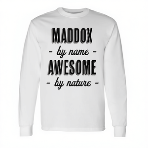 Maddox By Name Awesome By Nature T-shirt à manches longues pour adultes, garçons et jeunes - Product Image 2