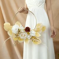 BooHome Karangan Bunga Kain Buatan Gaya Bohemian Hiasan Dinding Dekorasi Rumah Buket Pernikahan Meja 26Cm * 29Cm