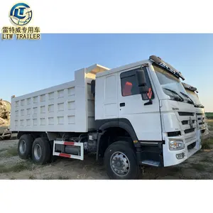 Second Hand Sino Howo 371 6x4 A7 4x4 Tipper Truck With Crane Used Dump Trucks