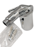 Kit de pulvérisateur de bidet portatif chromé en ABS avec tuyau en acier inoxydable de 1,2 m et support mural OEM