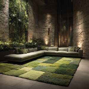 Alfombra de lana moderna con mechones a mano de Material de lana de alta calidad para habitación de niños estilo Kilim a rayas patrón abstracto hecho a mano - Product Image 1