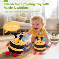 Hahaland Peluche Abeille Musicale et Vibrante pour le Temps sur le Ventre, 6-12 Mois, 31-50cm, Unisexe, Cadeau pour Bébé