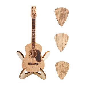 Étui pour plectres de guitare en bois avec support, accessoire pour guitare acoustique, matériau en bois - Product Image 5