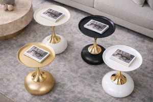 Mesa <span class=keywords><strong>de</strong></span> Centro <span class=keywords><strong>de</strong></span> Metal Minimalista Urbana en Oferta, Perfil Alto para Uso junto al Sofá, Mesa Auxiliar Compacta para Esquina <span class=keywords><strong>de</strong></span> Apartamento - Product Image 4