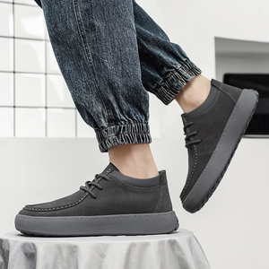 Nuove <span class=keywords><strong>Sneakers</strong></span> Retrò da <span class=keywords><strong>Uomo</strong></span> in Pelle Scamosciata con Lacci, Suola Morbida in Gomma, Scarpe Casual Traspiranti in Vera Pelle - Product Image 5