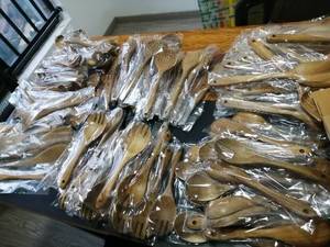 Salad Mixing Dinner Fork and <b>Spoon</b> Long Handle Salad Servers Set ,Acacia Wood <b>Serving</b> <b>Spoons</b> Set - Product Image 6