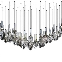 Nouveau lustre d'escalier sur mesure, style italien, LED, acier inoxydable, verre, salles à manger, salons, restaurants, design