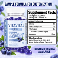 Gummies de glycinate de magnésium 1000 mg par portion – Pour un sommeil plus rapide, se réveiller plus frais – Complément alimentaire relaxant