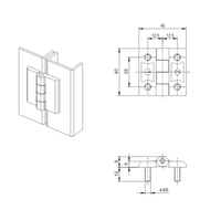 Charnière en alliage de zinc CL226-3A d'usine noire avec goujon adaptée à la boîte de distribution Charnière de porte d'armoire d'équipement industriel moderne