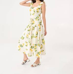 Tie Waist <b>Floral</b> Casual Breathable Soft Shiny Pleated <b>Skirt</b> - Product Image 1