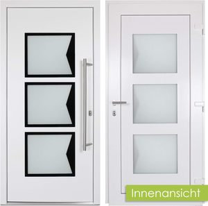 Kuporta Mira Design moderno in alluminio bianco plastica porta anteriore 100X210 cm DIN destro manico per interni appartamento - Product Image 2
