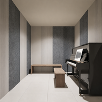 Panneau mural insonorisant à rayures cannelées de classe A NRC 0.8, panneaux acoustiques en PET autocollants personnalisés pour bureau et studio