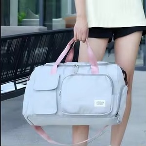 Sac de voyage unisexe de grande capacité, fourni par l'usine, avec logo personnalisé, en tissu Oxford imperméable, fermeture éclair tendance, sangle réglable durable - Product Image 5