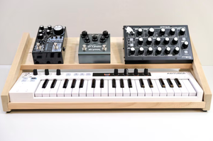 Modern Design Rustic Wood Desktop <strong>Synth</strong> Shelf <strong>Stand</strong> Wooden Keyboard Rack - Product Image 4