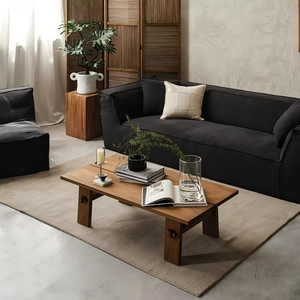 Mesa de Centro de Madera de Teca Sólida, Muebles de Sala de Estar Vintage, Estilo Nórdico y Art Deco - Product Image 3