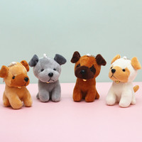 Petit chien de terre en peluche mignon dessin animé petit chien doux porte-clés pendentif sac à dos décoration suspendue