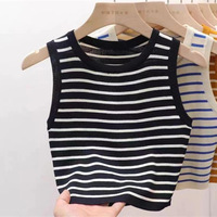 Camiseta deportiva a rayas de verano, tendencia en ventas, para mujer.