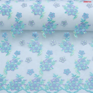 T-win Textile 100% Polyester Fashion Lace Flat Embroidery Fabric Beads <strong>Sequins</strong> Pearl-Colorful Floral Dress <strong>Material</strong> Factory - Product Image 1