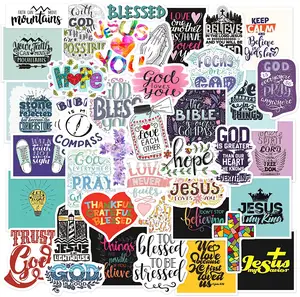 100pcs Jesus Christian Stickers, Bible Verse Faith Stickers, Cross Wisdom  Words Decals Stickers for Water Bottles, Religious Christian Easter Gifts