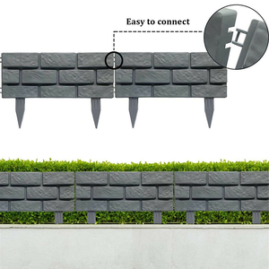 Outdoor Interlocking Easily Assemble Grass Edging <b>Plastic</b> Decorative Brick Effect Garden with Stakes <b>Fencing</b> - Product Image 4