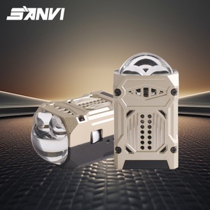 SANVI M82 1.8 Inch Double Direct Beam Double <b>Light</b> Matrix 12v 6000k Mini Car Headlight Bi-led <b>Projector</b> Matrix Module Lens - Product Image 1