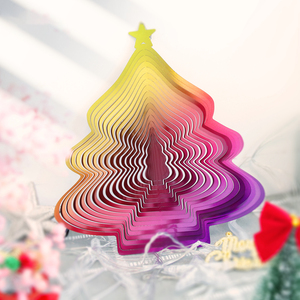 Giáng sinh kim loại gió Spinner, 12in lớn thép không gỉ Cây giáng sinh cho sân vườn trong nhà hàng thủ công đồ trang trí trang trí - Product Image 2