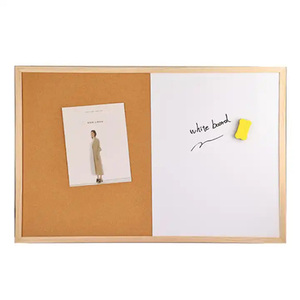 Pizarra Magnética Multiusos Personalizada al por Mayor con Tablero de Corcho para Notas y Mensajes con Marco de Madera Color Blanco - Product Image 1