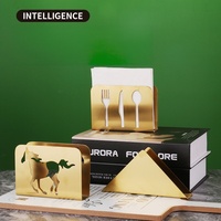 Boîte à mouchoirs en acier inoxydable en forme d'animal personnalisée, porte-serviettes en métal ajouré en forme de cheval pour restaurant et hôtel