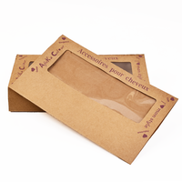 Boîte d'emballage en papier kraft personnalisée avec fenêtre transparente avec votre logo Boîte d'emballage en papier kraft