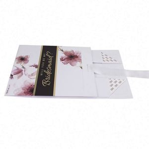 กล่องของขวัญคัพเค้กสีชมพูพับได้ ทำจากกระดาษคราฟท์รีไซเคิล ปรับแต่งได้ เคลือบ UV ลายนูน ปั๊มฟอยล์ทอง ลายวานิช - Product Image 1