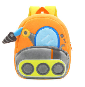 2-4 anni simpatico cartone animato escavatore bambini 3D auto ingegneria veicolo peluche zaino ragazze bambini scuola materna borsa - Product Image 3