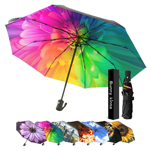 Wholesale Full <b>Printing</b> Hawaii Style Umbrella 21Inch Auto Open Close 3 Folding Umbrella for Activity - Product Image 4