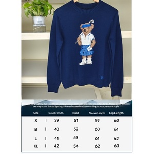 2026 <span class=keywords><strong>Ralf</strong></span> RL Automne/Hiver – Pull en maille à col rond, doublure en laine mohair, manches longues, style britannique ample, brodé, pour jeune public - Product Image 1