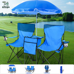<span class=keywords><strong>Chaise</strong></span> <span class=keywords><strong>de</strong></span> camping et <span class=keywords><strong>de</strong></span> plage pliante légère et portable pour deux personnes avec parasol intégré, idéale pour la pêche et les activités <span class=keywords><strong>de</strong></span> plein air – Meilleure vente - Product Image 2