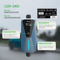 Chargeur de voiture électrique Charge rapide 32A Courant réglable 7.4Kw IP65 5M Câble Portable Usage domestique Chargeur EV