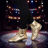 Chaussures de danse jazz personnalisées pour adultes en cuir PU souple noir et tissu en coton, bottes de jazz pour hommes et femmes, chaussures de ballet